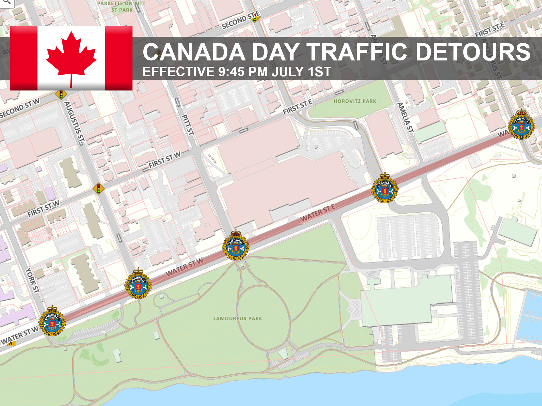 Canada Day Traffic Map